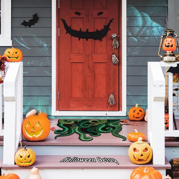 Tentacles Bath Mat Microfiber Water Absorbent Octopus Rug Anti-Slip Backing - Picture 4 of 5